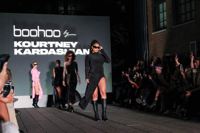 Kourtney Kardashian x Boohoo Was a Glitzy, Trendy Runway Wrapped in ...